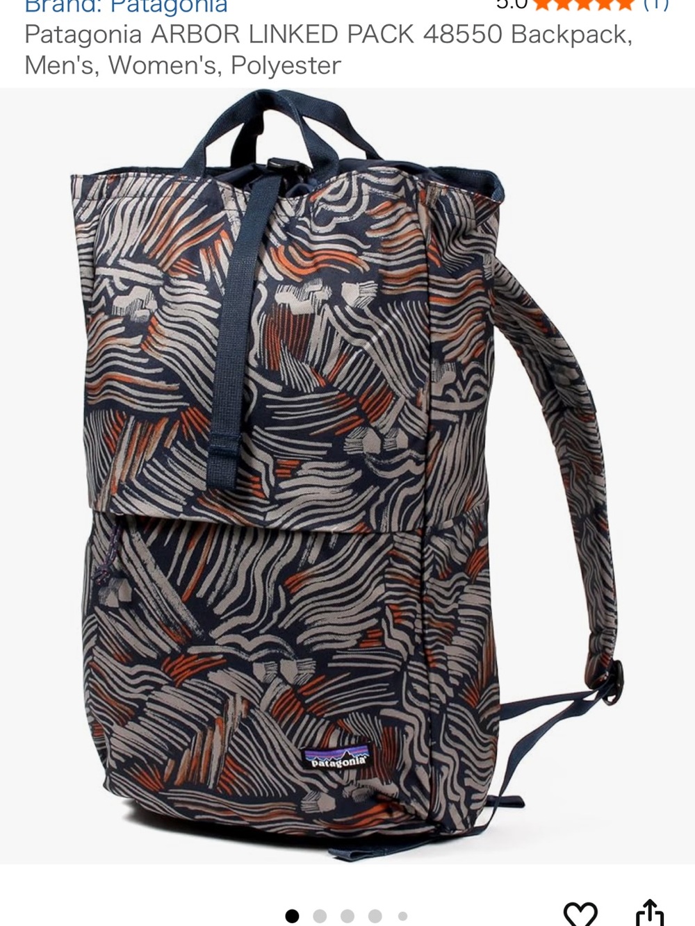 LOOKING FOR THIS BAG!! -Patagonia Navy, Orange & Cream Patterned Canvas Backpack